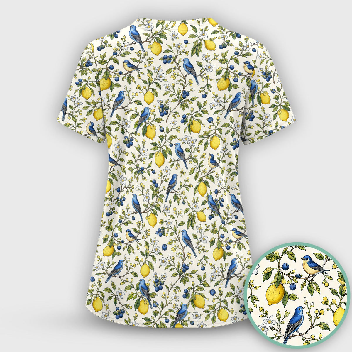 Bluebird Lemon Blossom Nurse Scrub Top