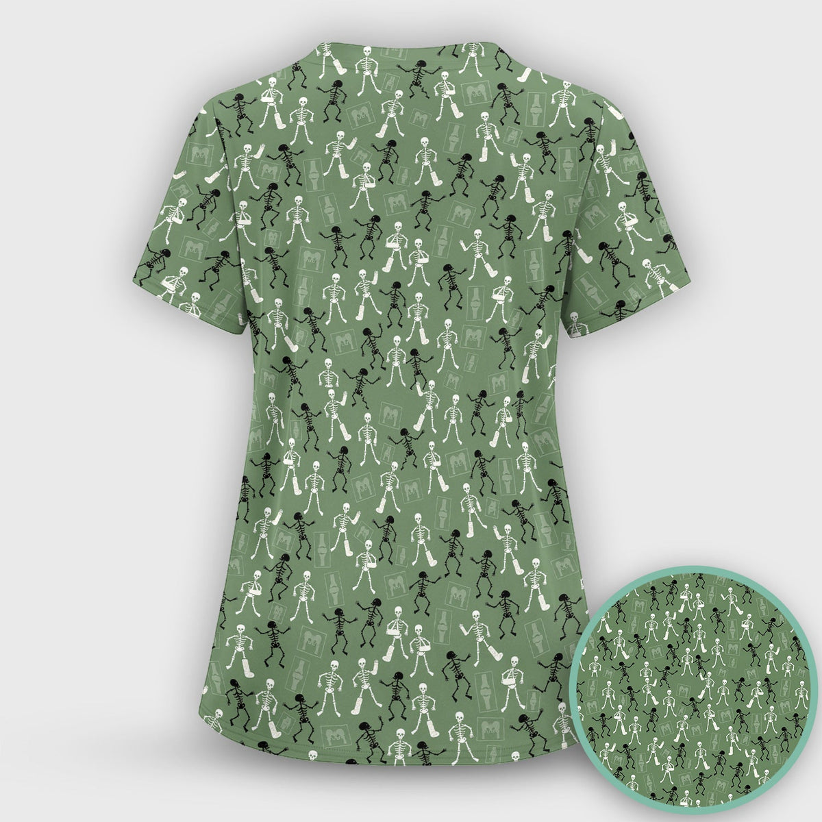 Orthopedic Skeleton Nurse Scrub Top - Halloween Gift