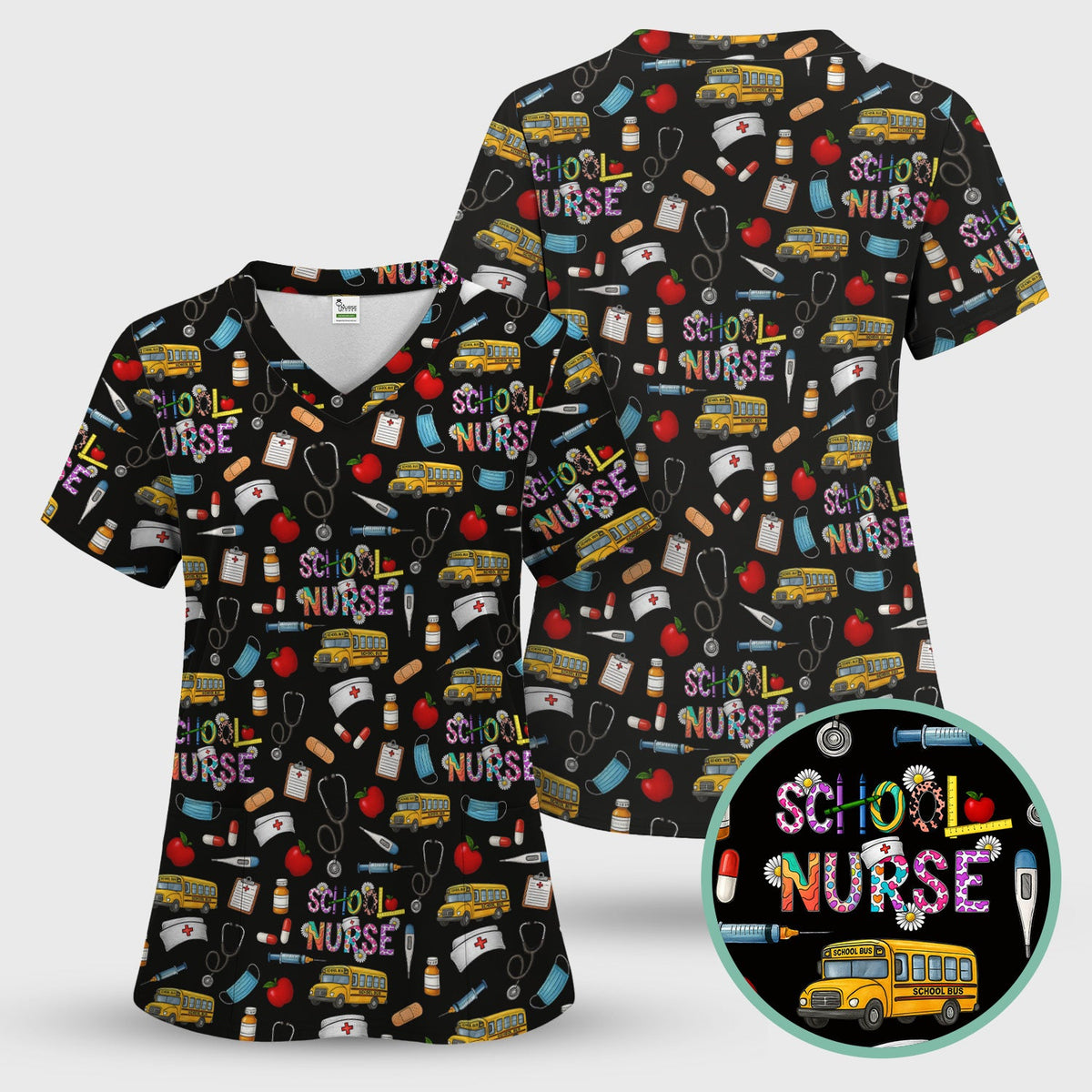 School Life Nurse Scrub Top