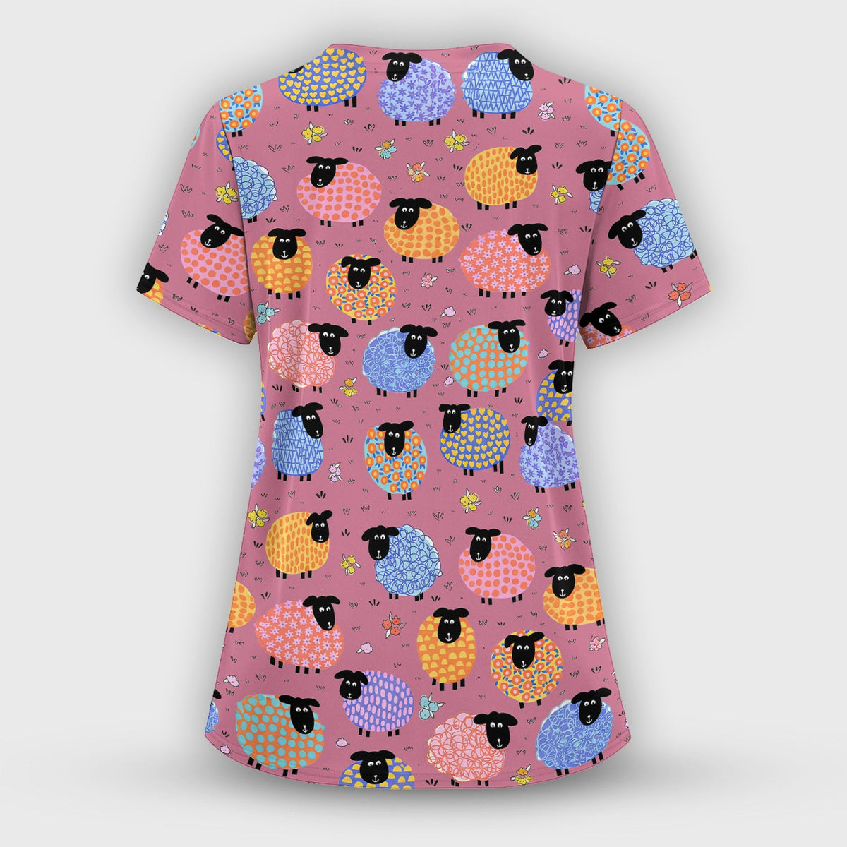 Colorful Sheep Nurse Scrub Set