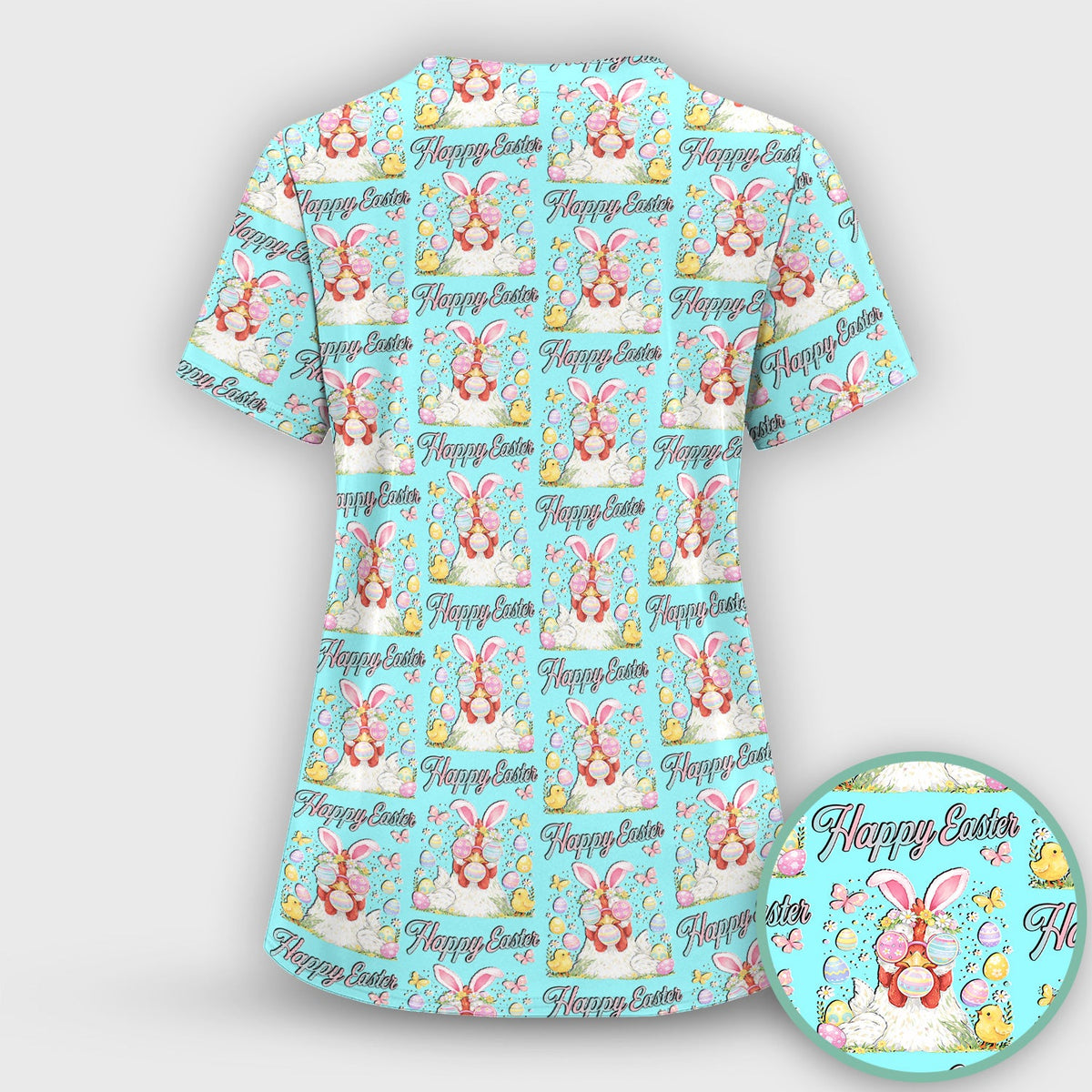 Bunny Eggs Nurse Scrub Top - Easter Gift