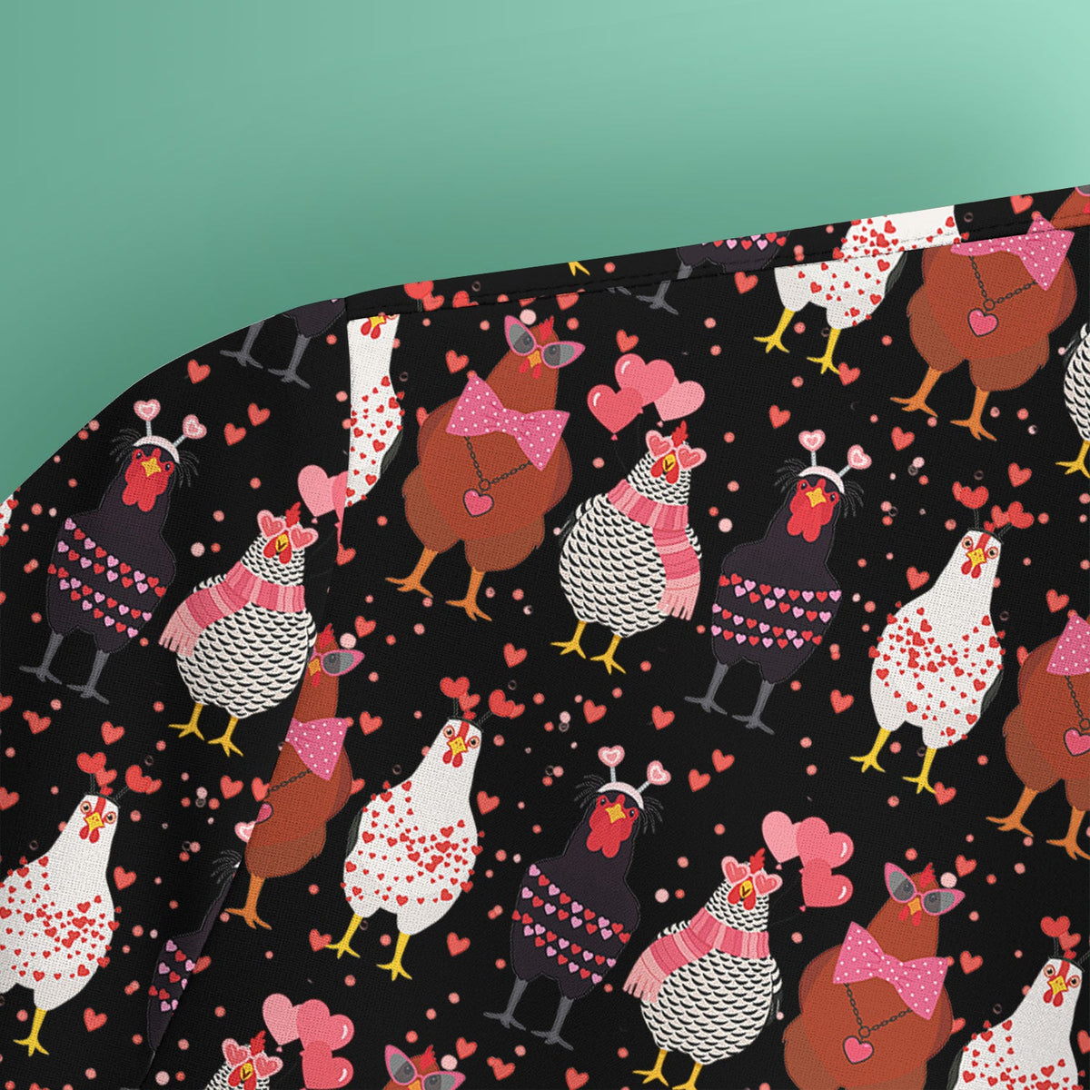 Funny Chicken Valentine Scrub Top, Chicken Pattern Scrub Shirt For Nursing, Valentine Gift For Nurse