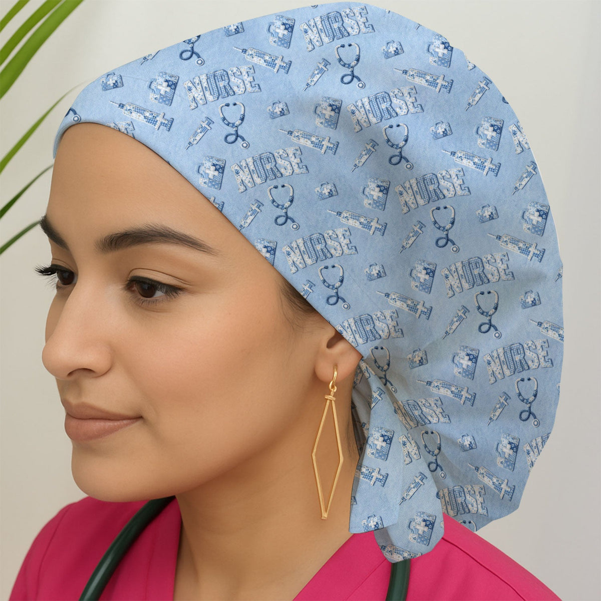 Blue Nurse Medical Scrub Cap