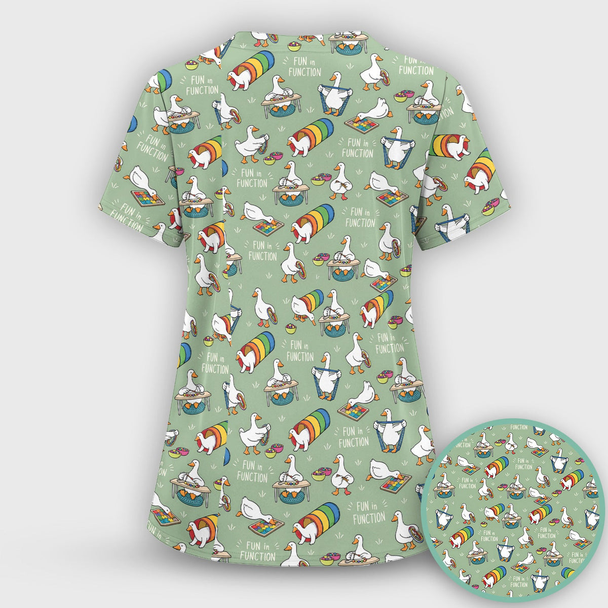 Fun In Function Occupational Therapy Duck Nurse Scrub Top
