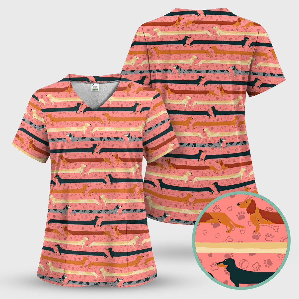 It's Been A Long Day Dachshund Nurse Scrub Top