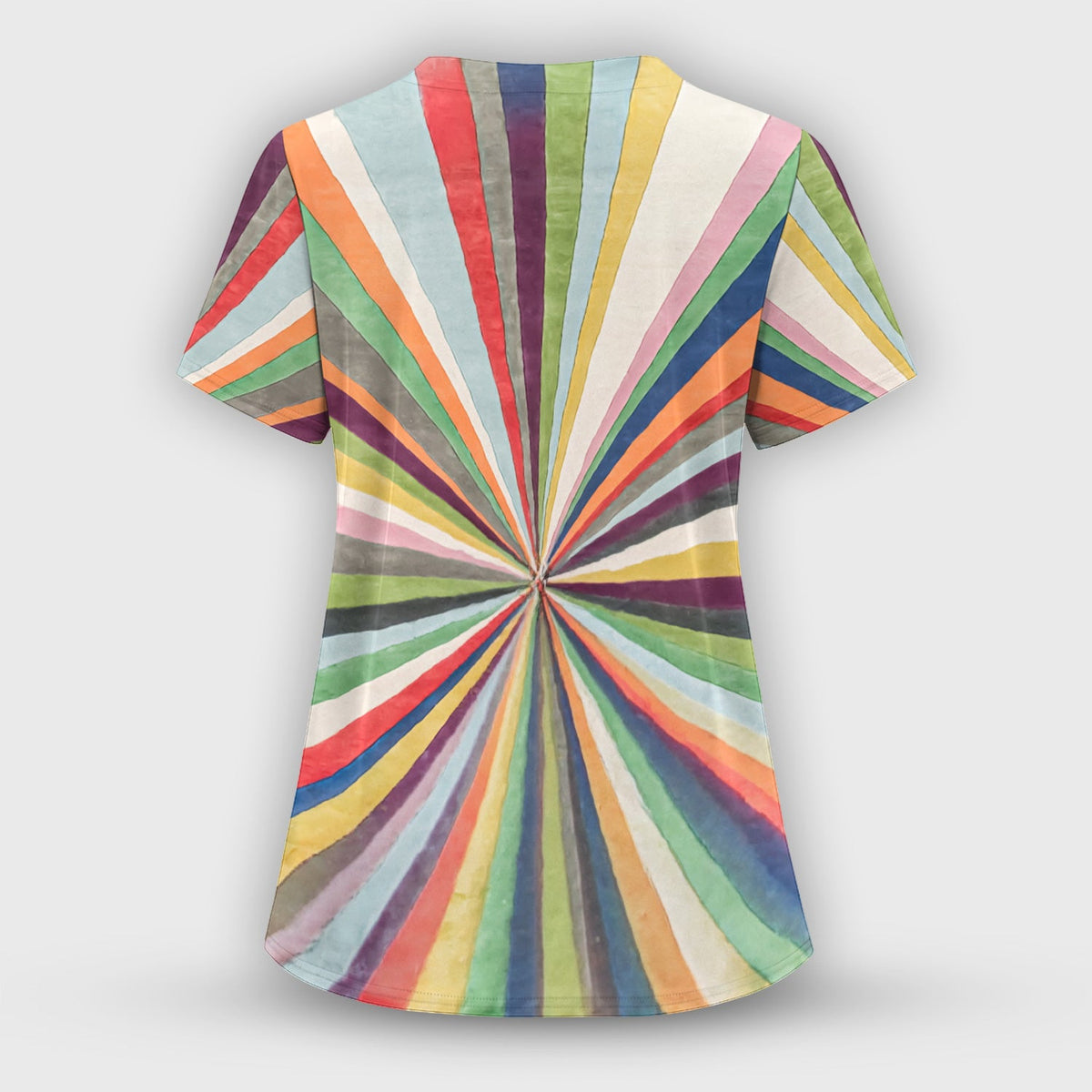 Chill Raccoon Rainbow Music Nurse Scrub Top