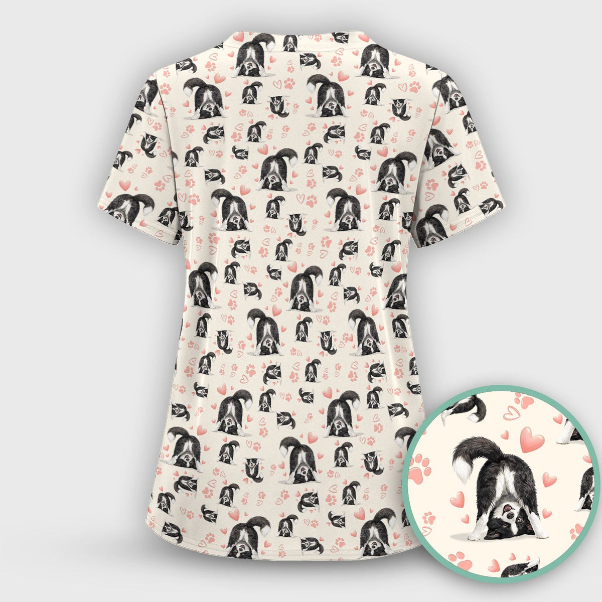 Puppy Heart Nurse Scrub Top