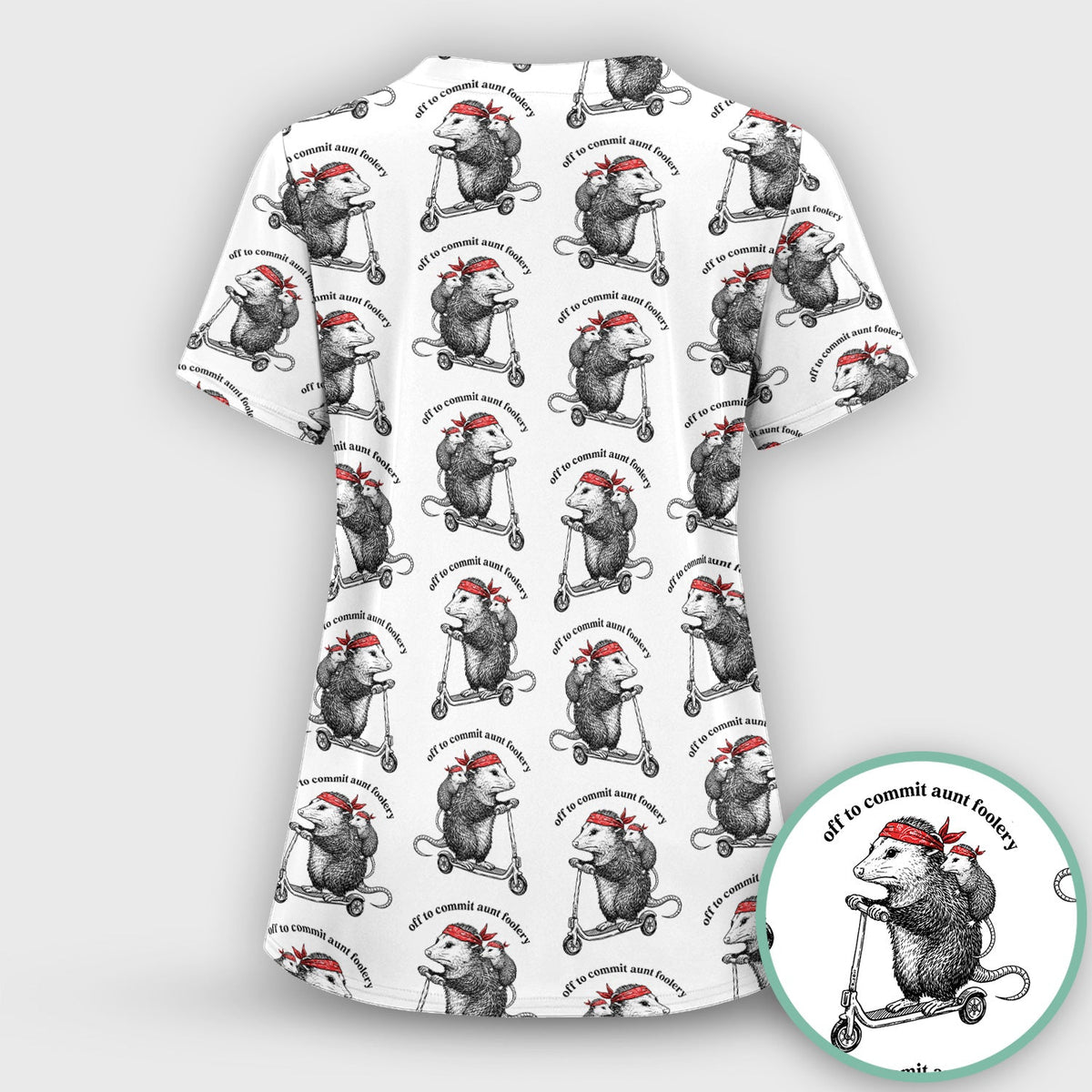 Aunt Foolery Opossum Nurse Scrub Set