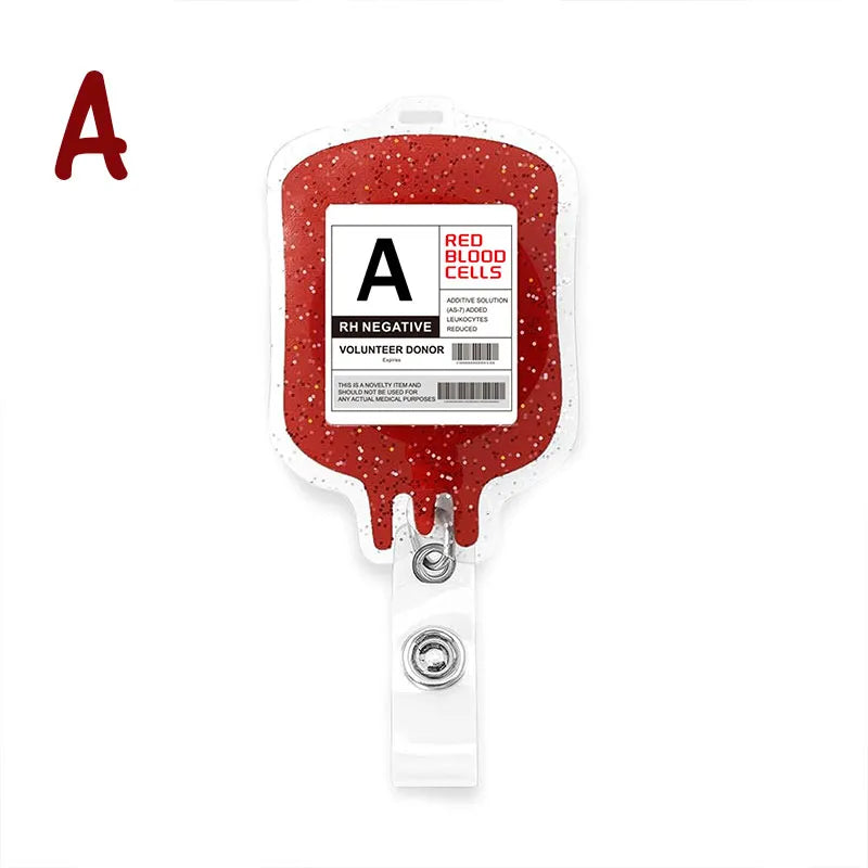 Personalized Blood Bag Nurse Badge Reel