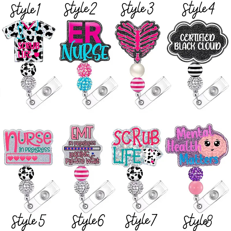 Personalized Scrub Life Mental Health Badge Reel