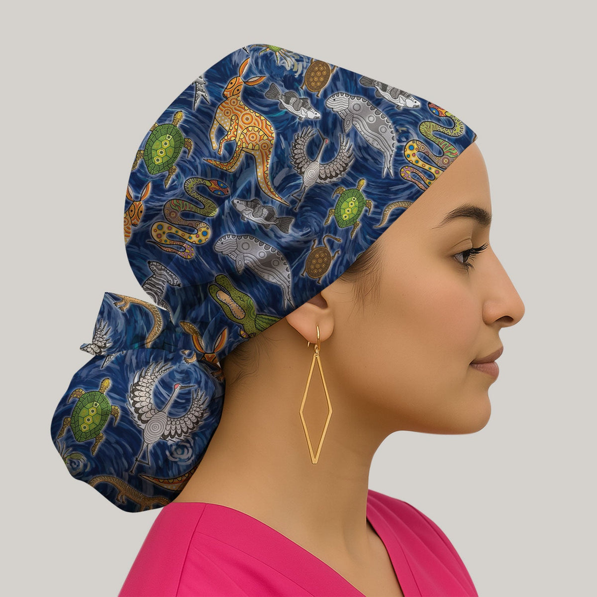 Crocodile Turtle Snake Scrub Cap