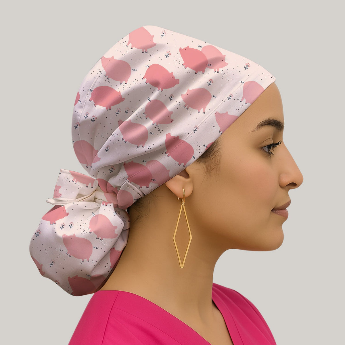 Pink Pig Farm Scrub Cap