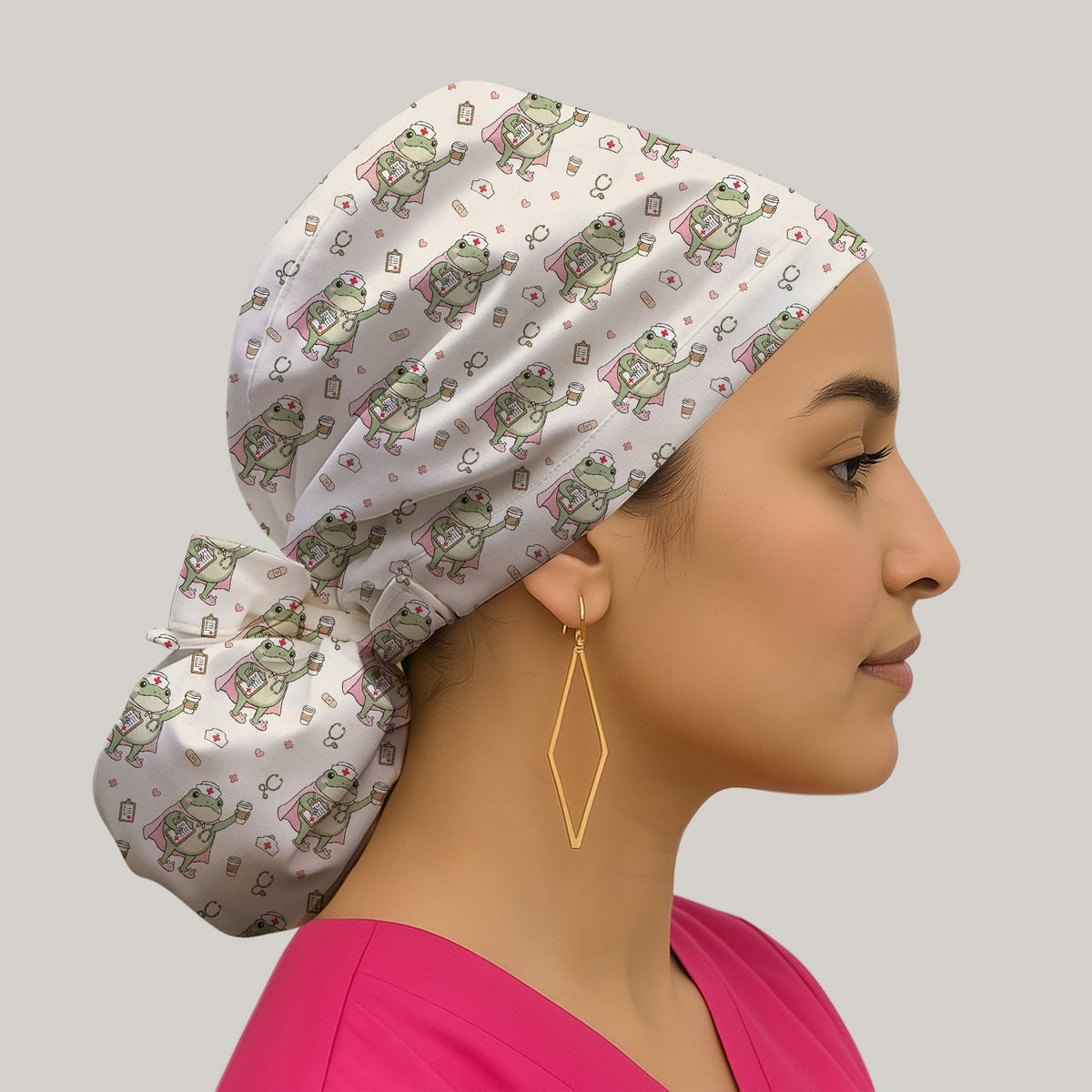 Super Nurse Frog Scrub Cap