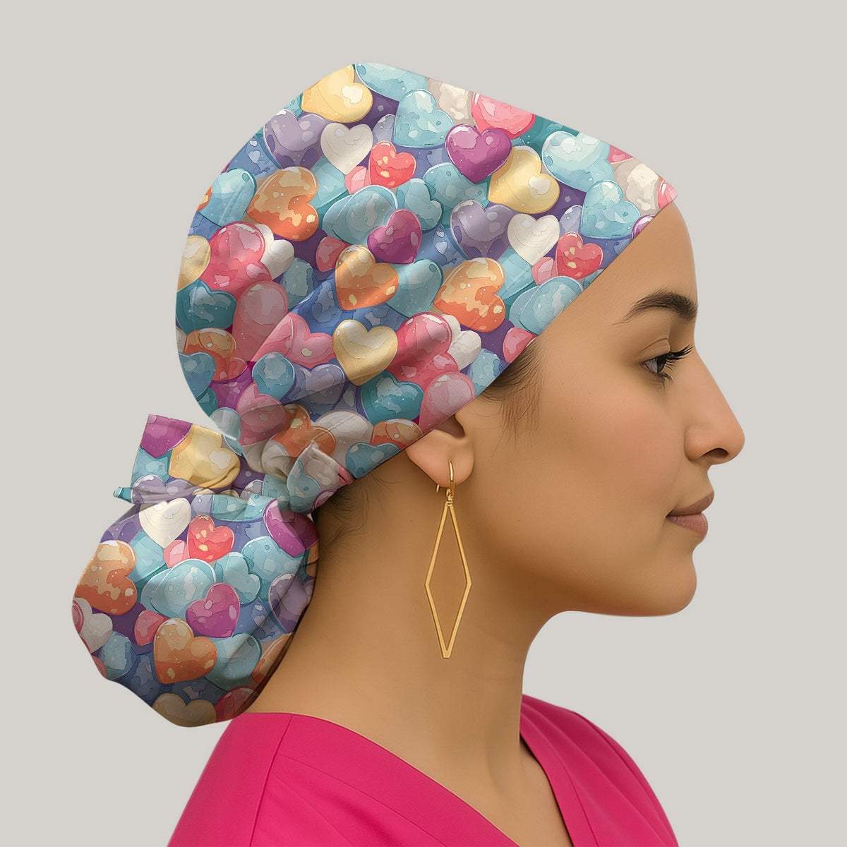 Sweet Valentine Heart Pediatric Scrub Cap