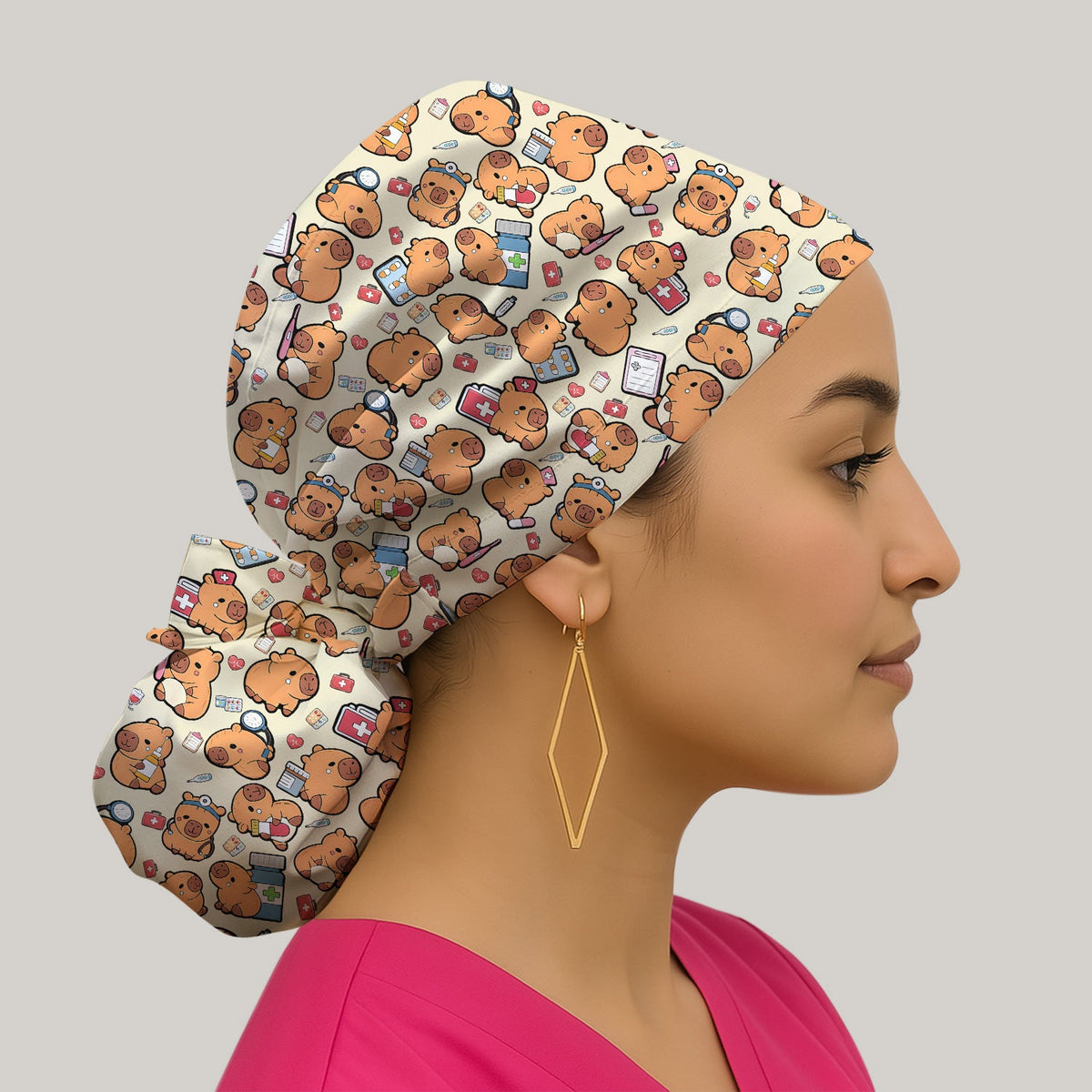 Capybara Stethoscope Medical Tools Scrub Cap