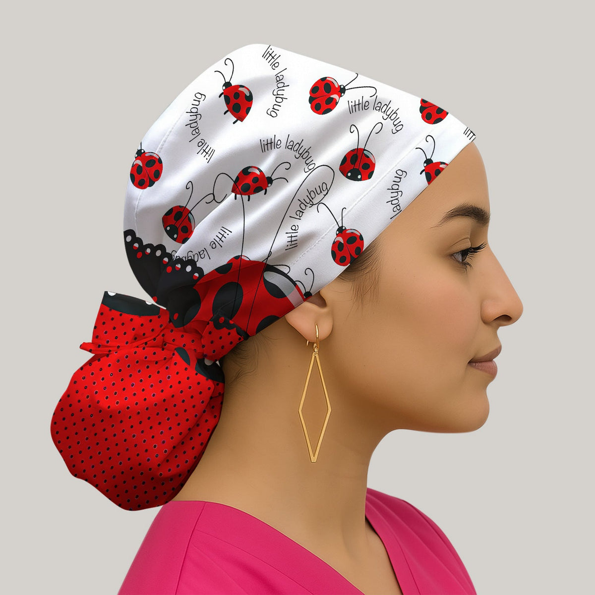 Little Ladybug Polka Dot Scrub Cap