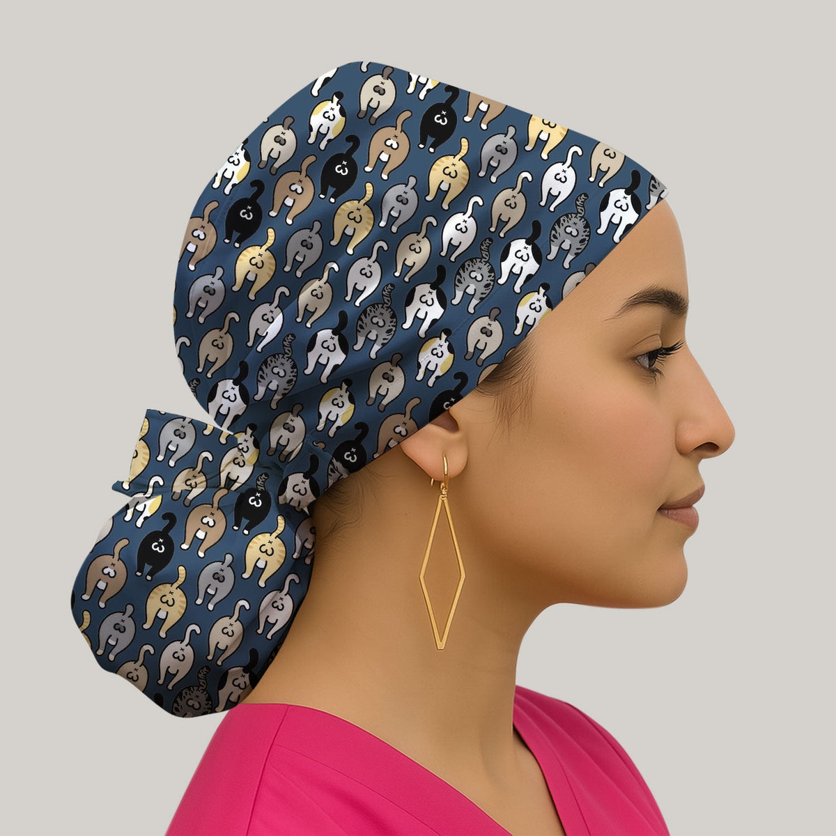 Cat Lover Nurse Scrub Cap
