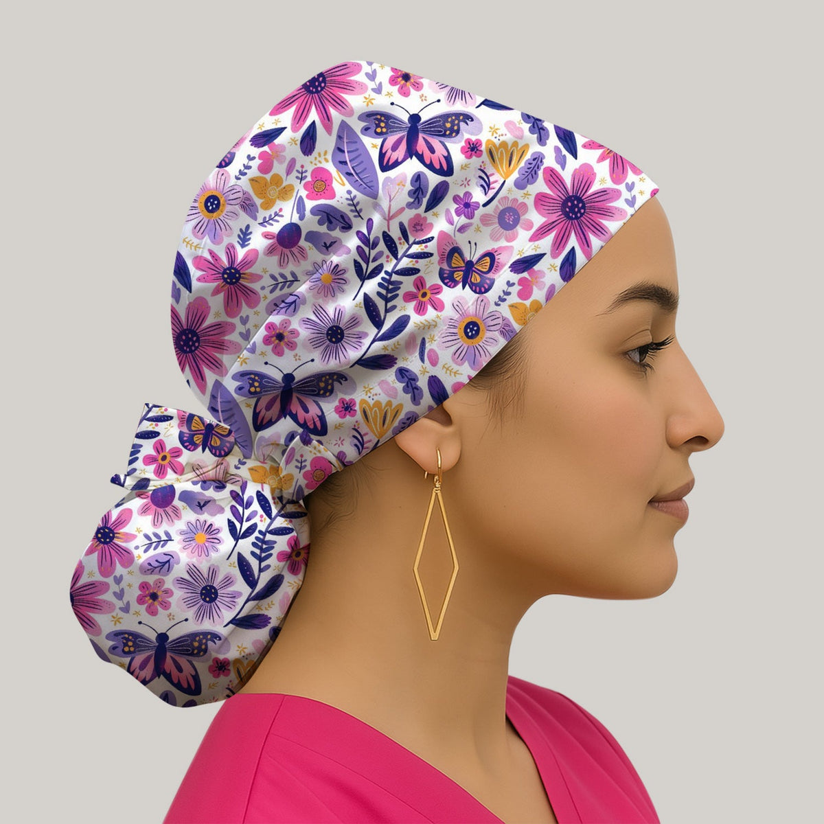 Butterfly Wildflower Garden Scrub Cap