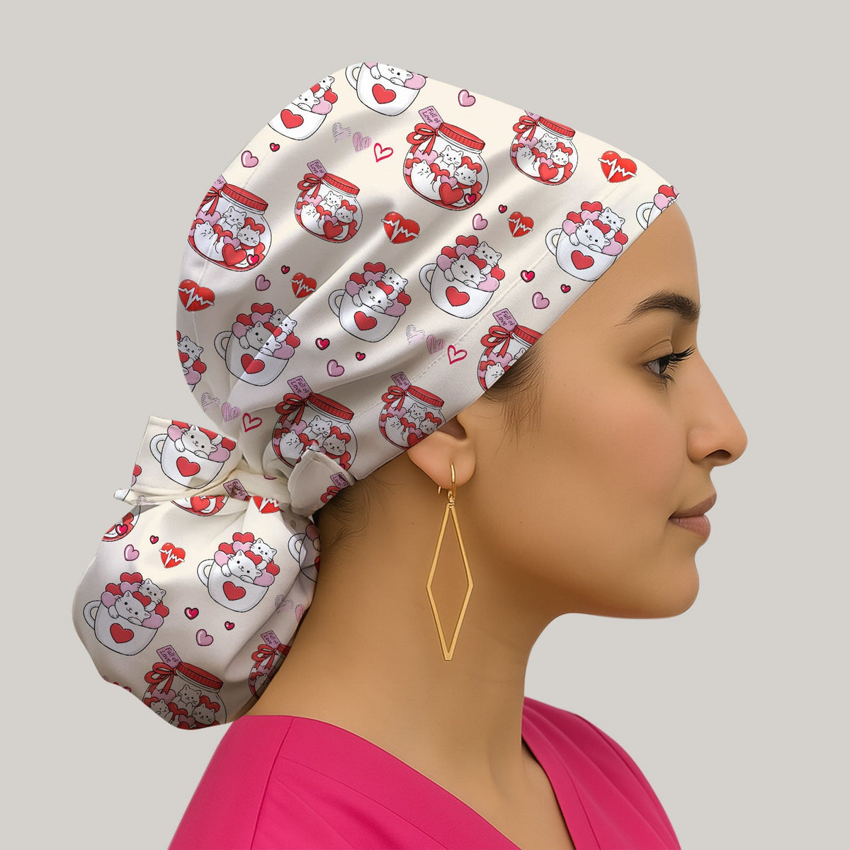 Cat Scrub Cap - Valentines Day Gift For Nurse