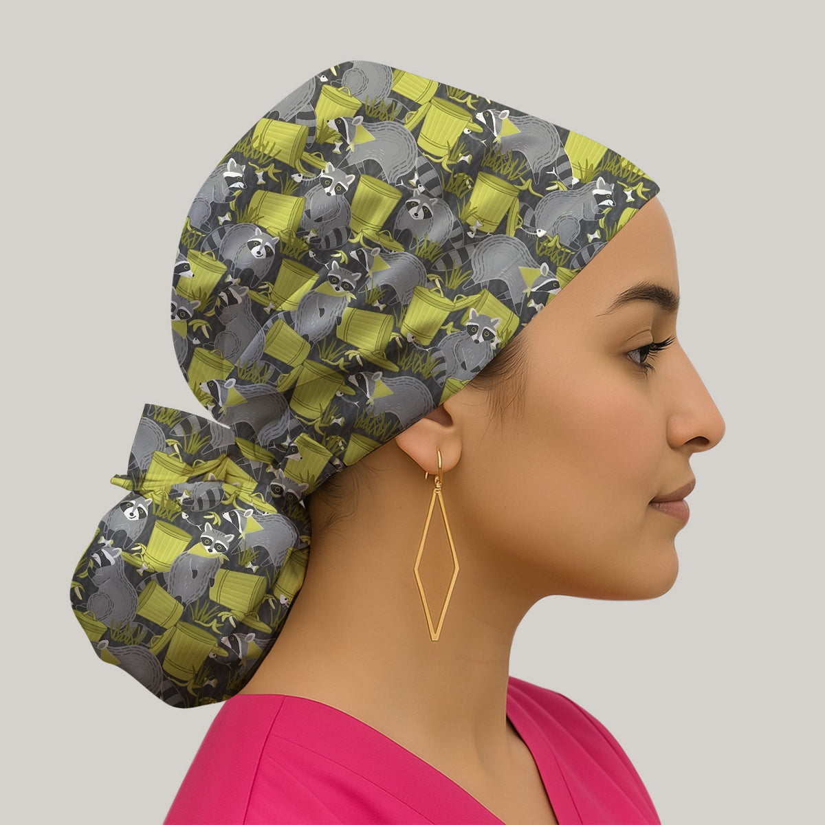 Raccoon Trash Panda Scrub Cap