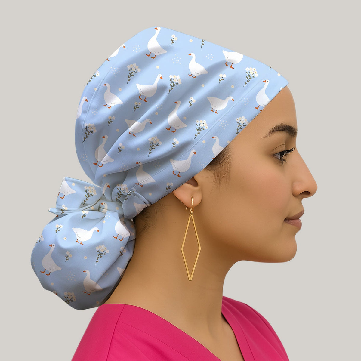 Blue Goose Floral Scrub Cap