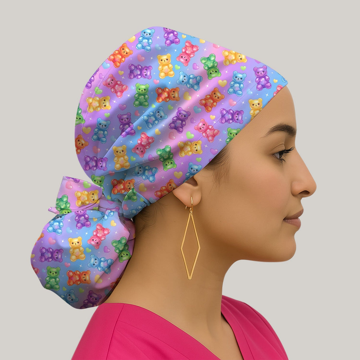Colorful Gummy Bear Scrub Cap