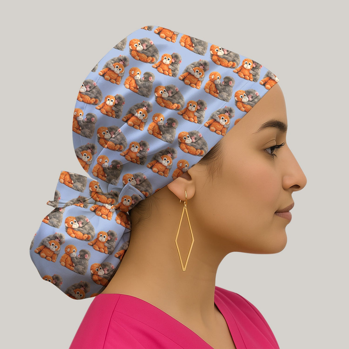 Cute Baby Monkey Plush Toy Scrub Cap