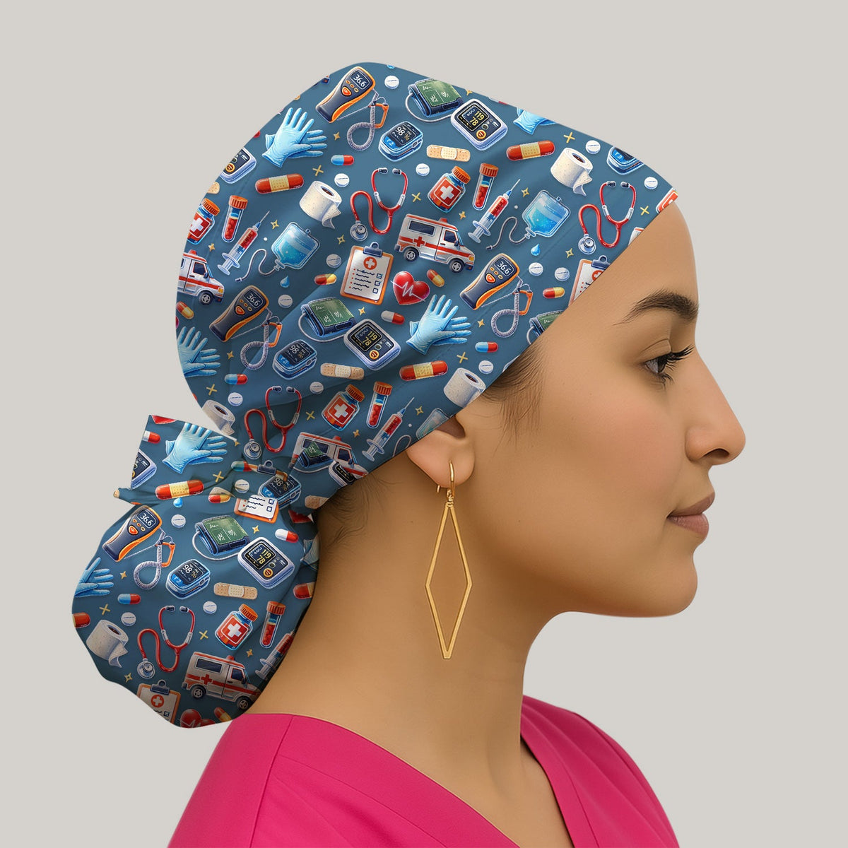 Ambulance Stethoscope Tools Scrub Cap