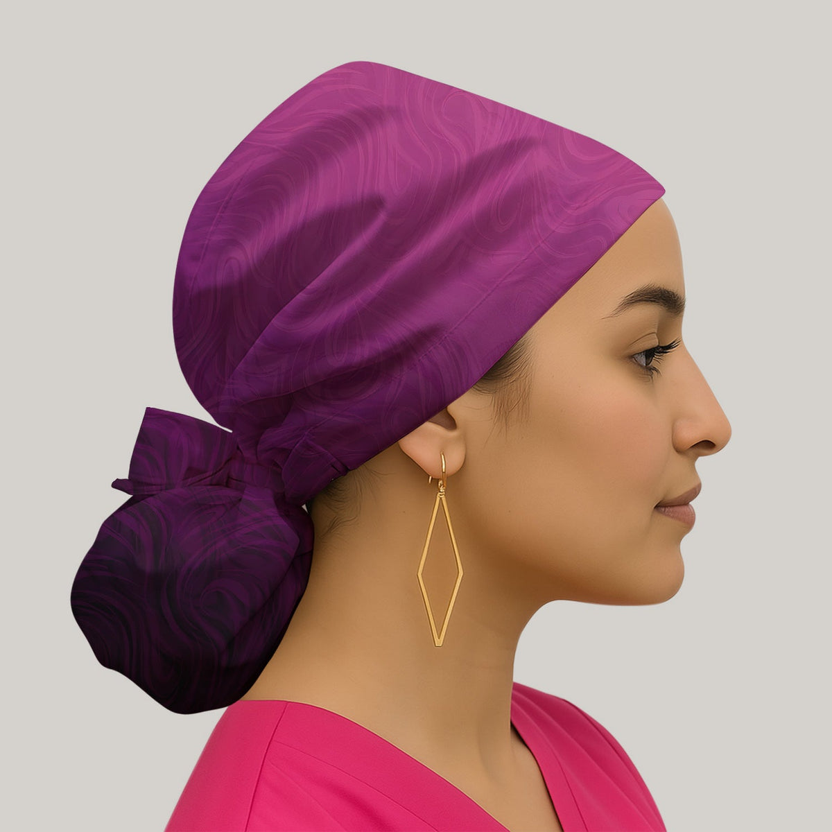 Abstract Swirl Ombre Scrub Cap