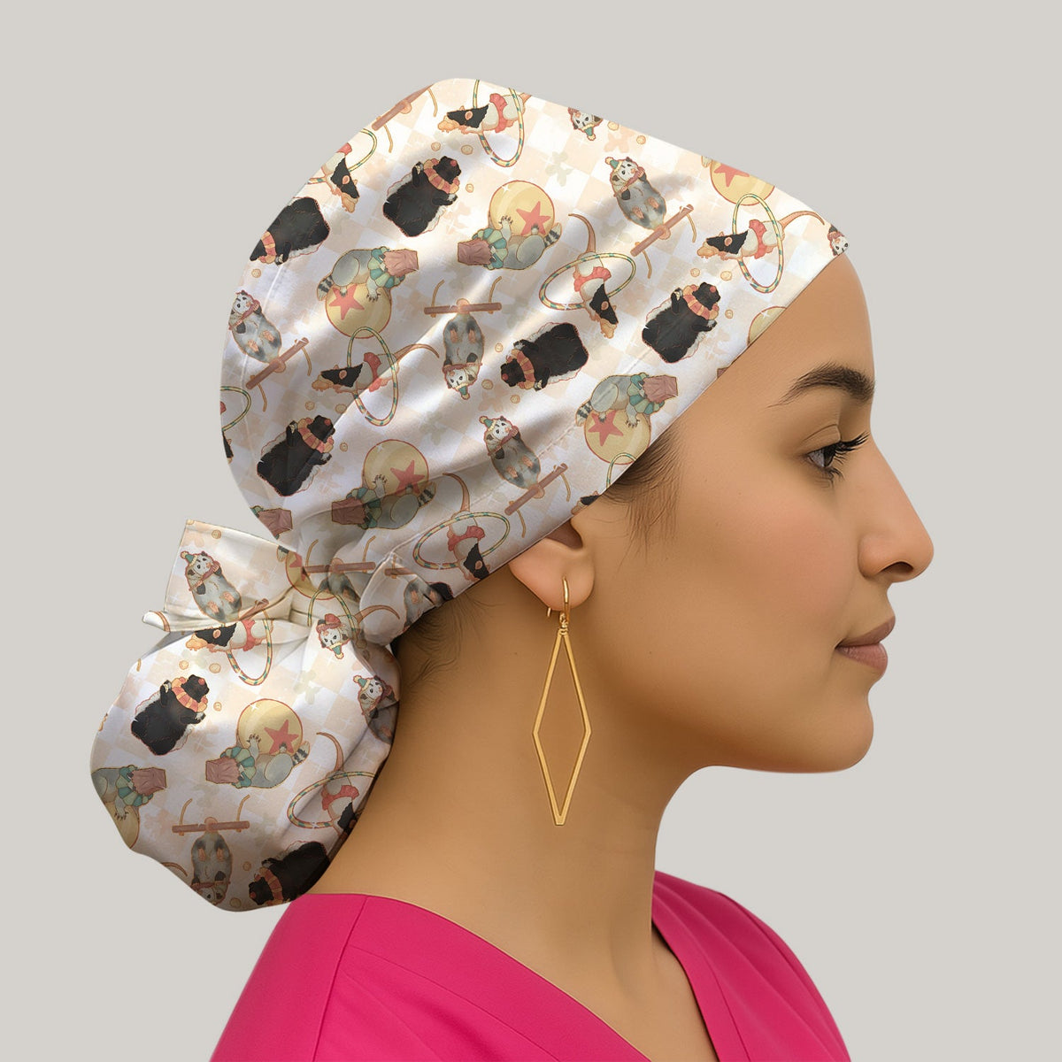 Circus Mouse Acrobat Scrub Cap