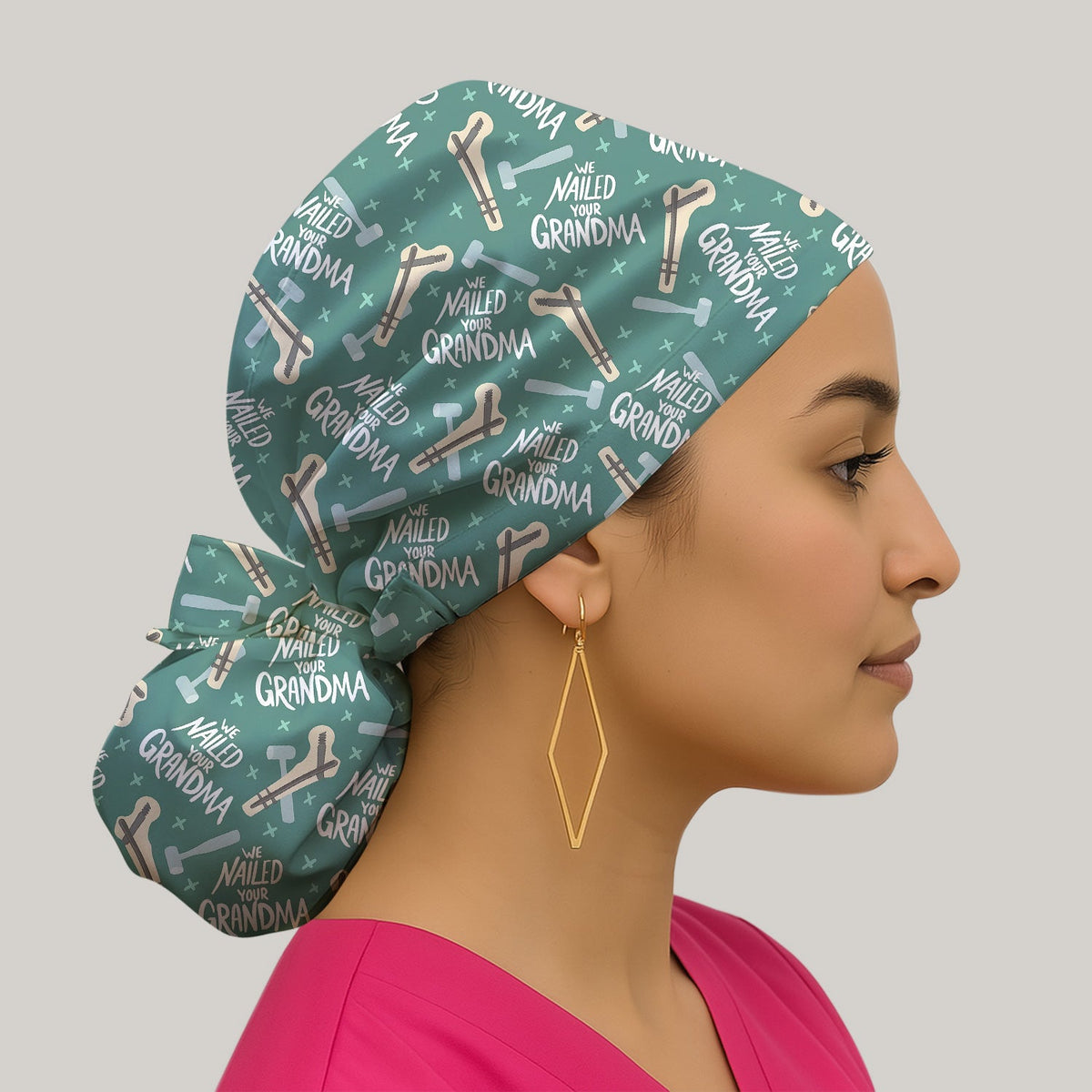 Bone Hammer Nailed Your Grandma Scrub Cap