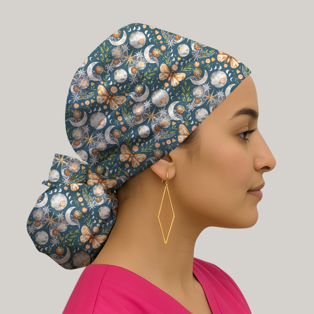Celestial Butterfly Moonlight Nurse Scrub Cap