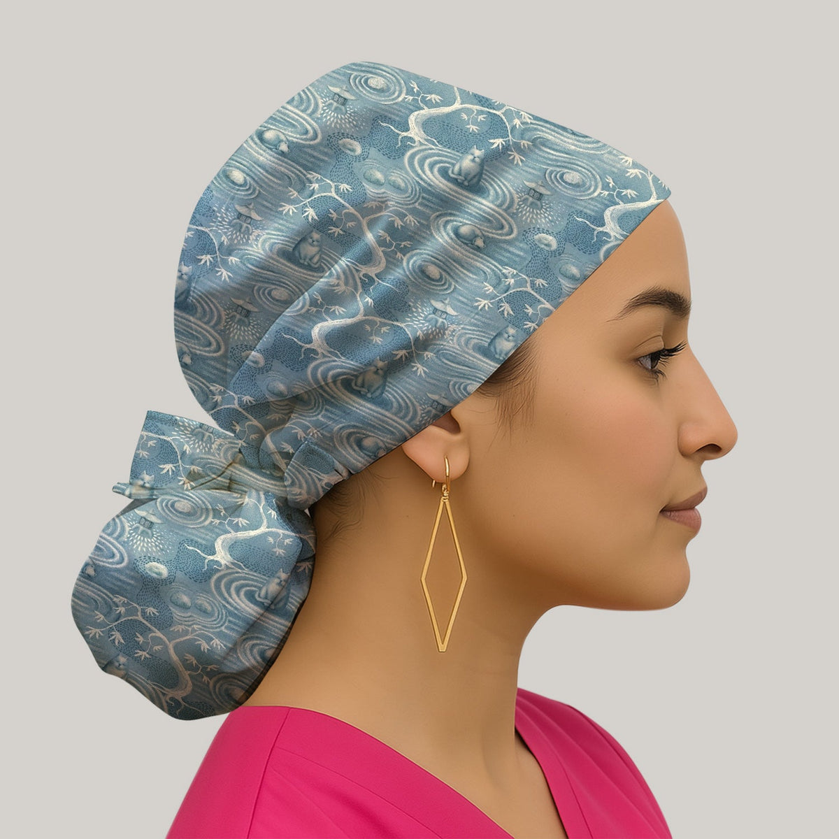 Zen Cat Water Garden Scrub Cap