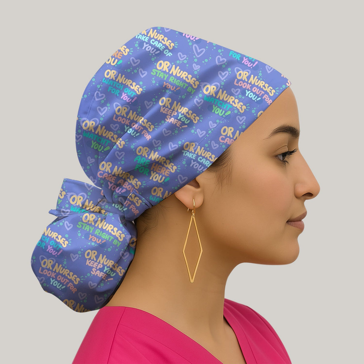 Nurse Quote Care Message Scrub Cap