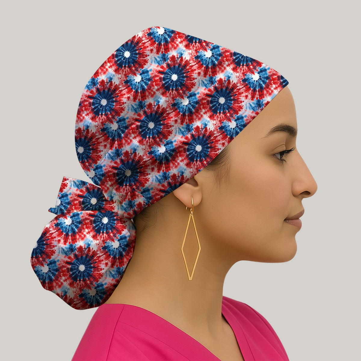 Nurse Tie Dye Firework Burst Scrub Cap