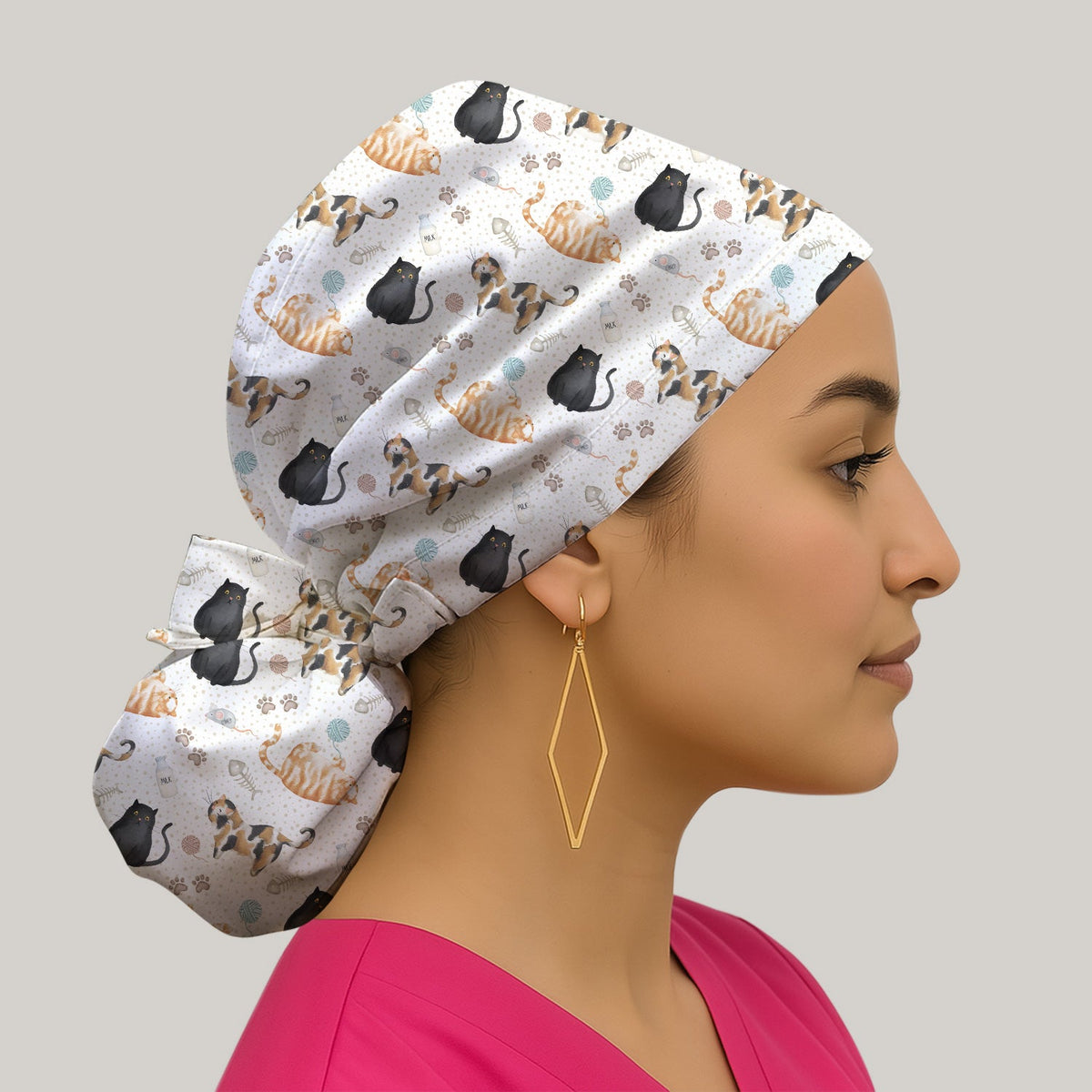 Cat Yarn Paw Scrub Cap