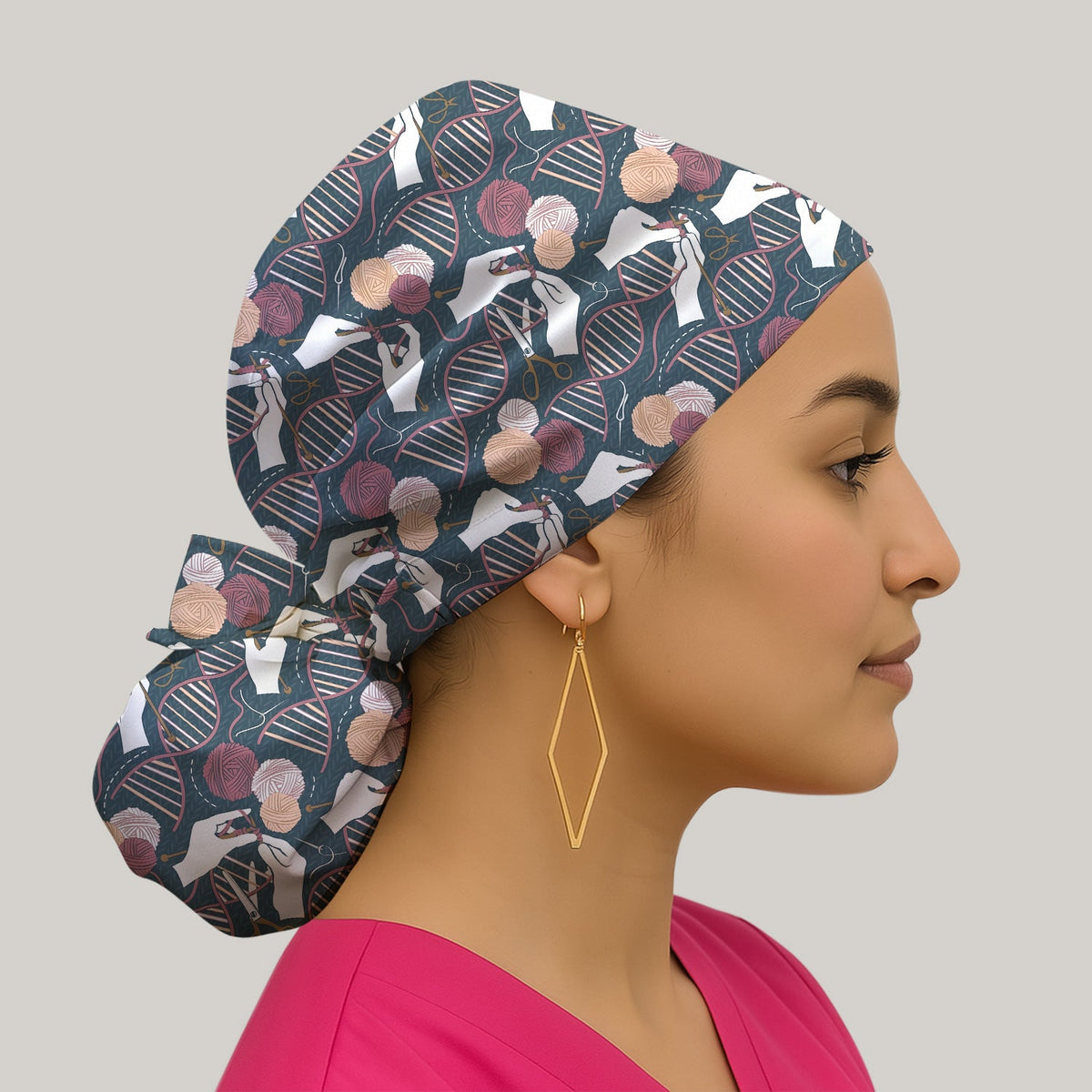 DNA Helix Yarn Scrub Cap