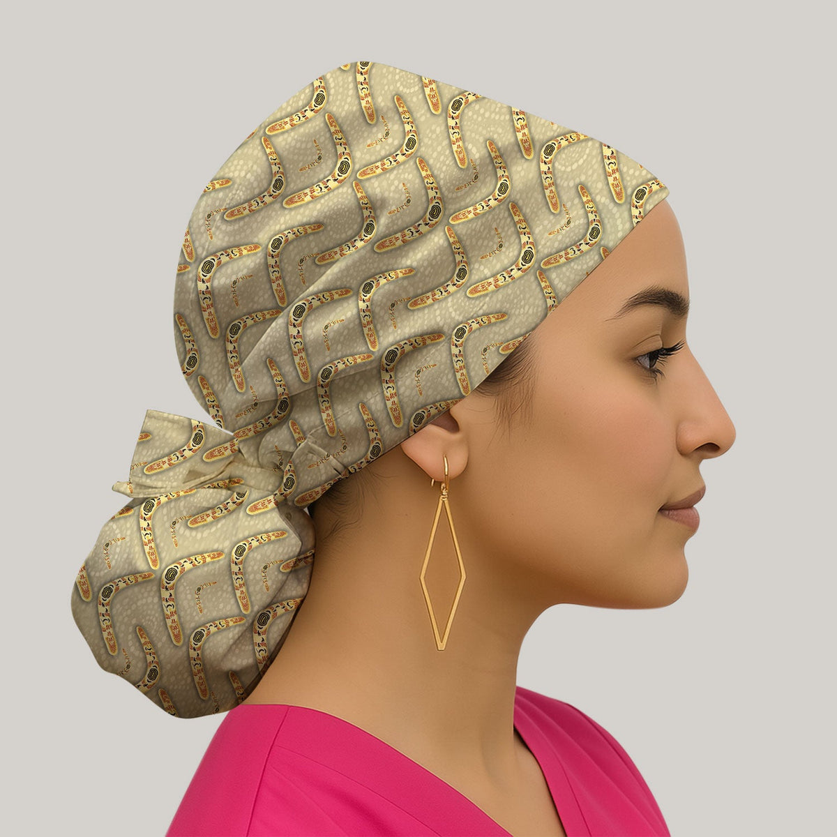 Aboriginal Boomerang Scrub Cap