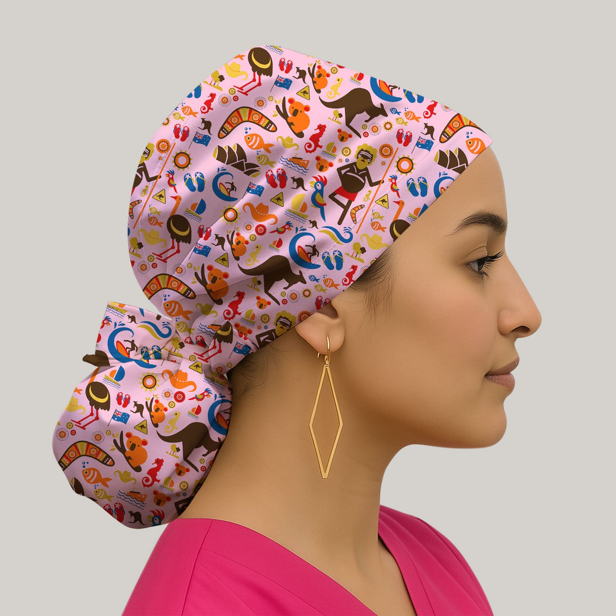 Indigenous Inspired Icon Scrub Cap For Nurse