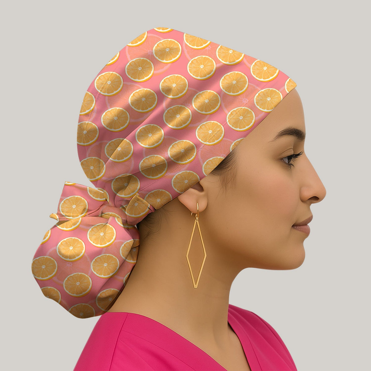 Fresh Orange Slice Scrub Cap