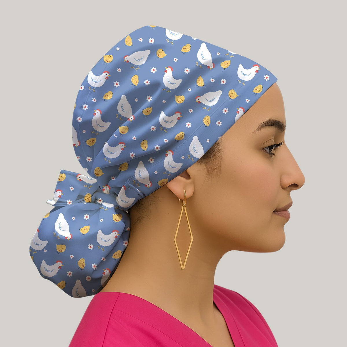 Chicken And Cute Chicks Scrub Cap