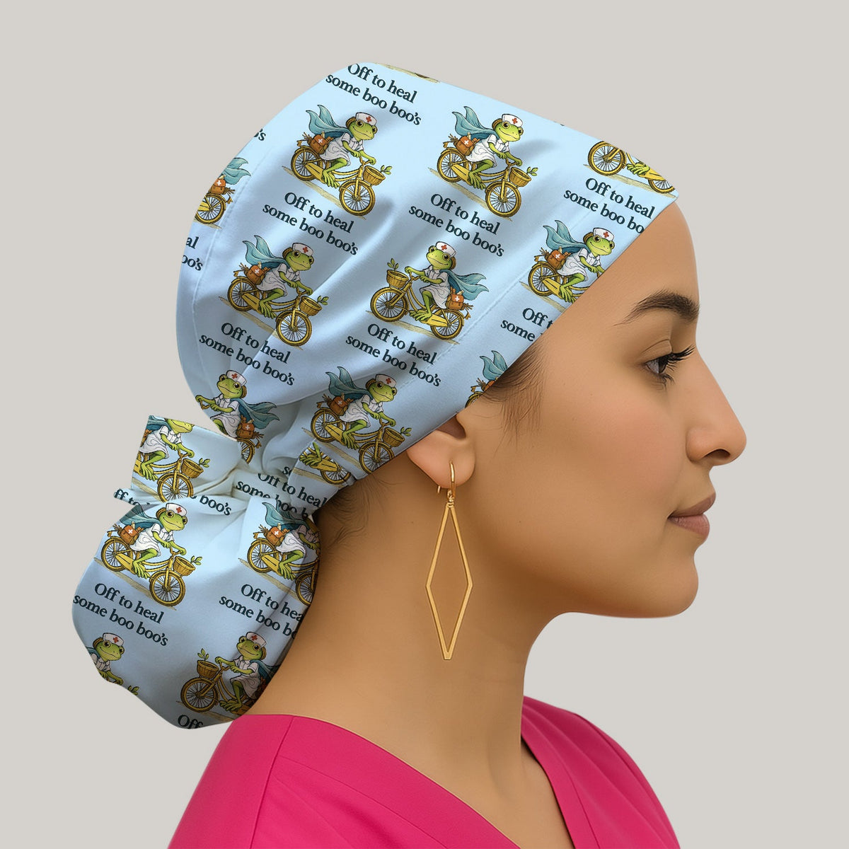 Nurse Frog Cycling Scrub Cap