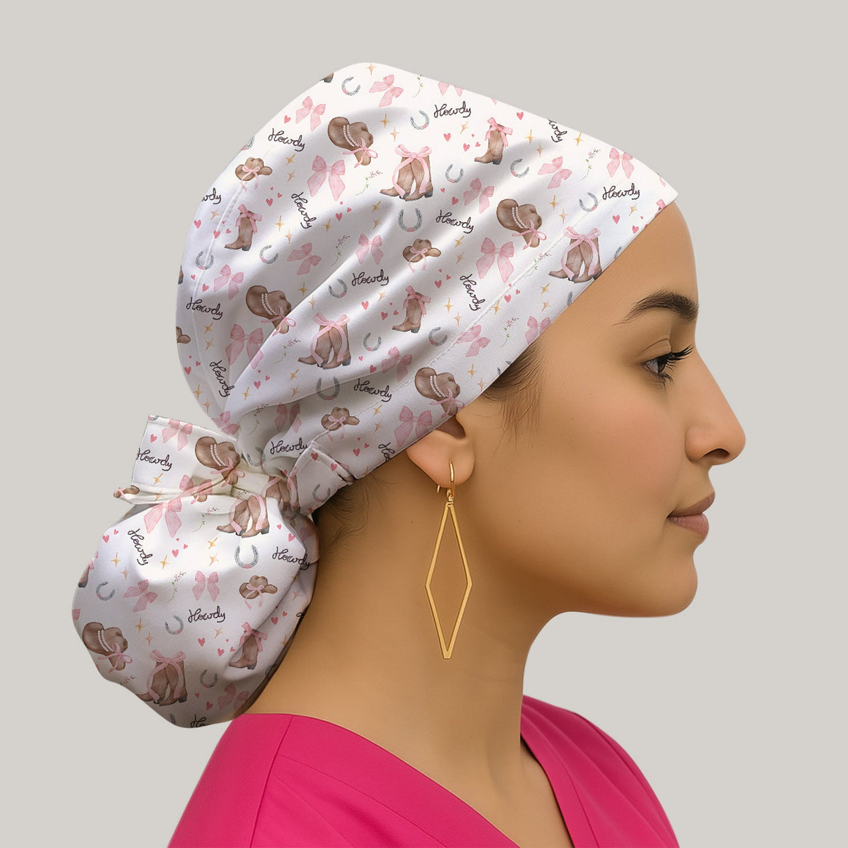 Pink Cowgirl Boots Scrub Cap