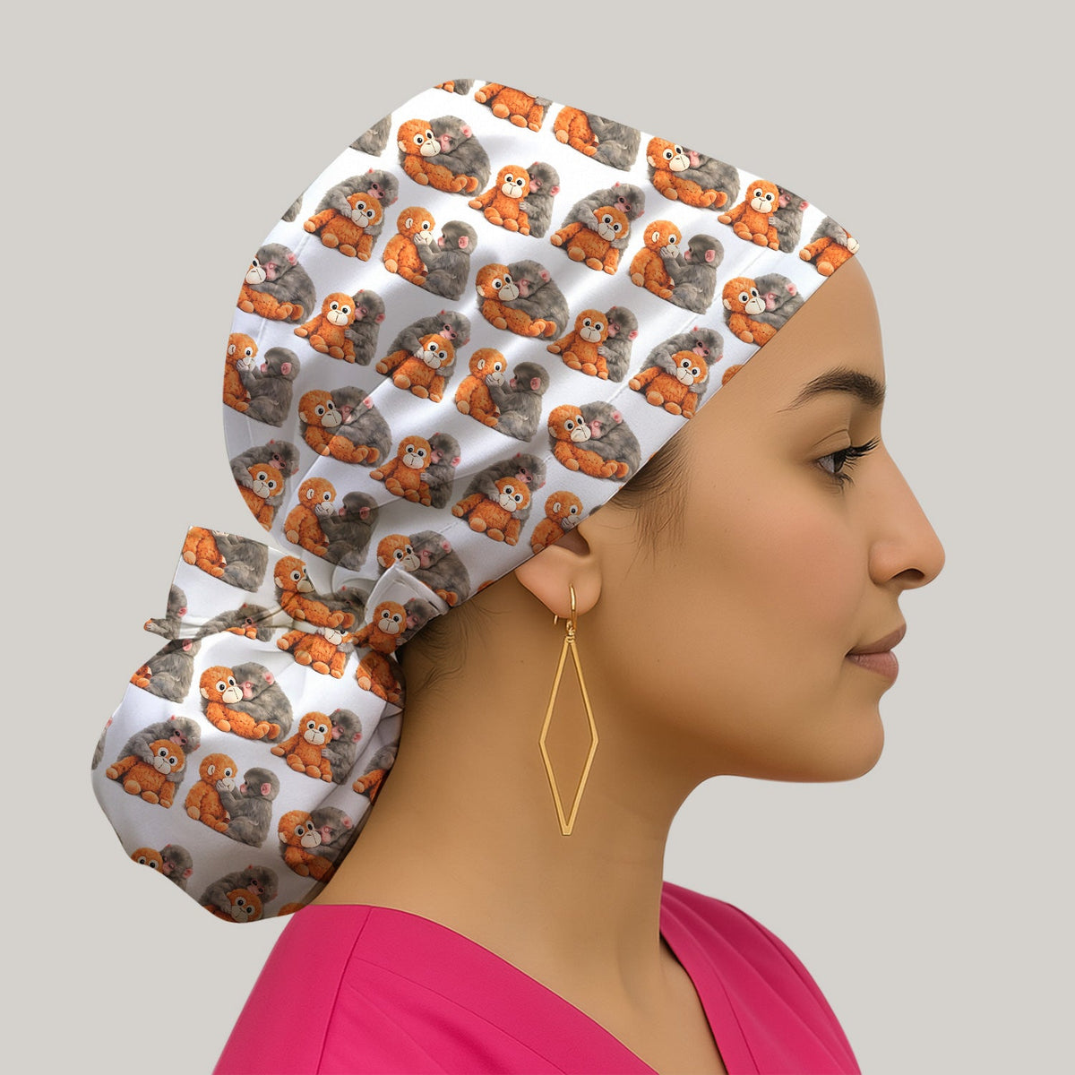 Cute Baby Monkey Plush Toy Scrub Cap