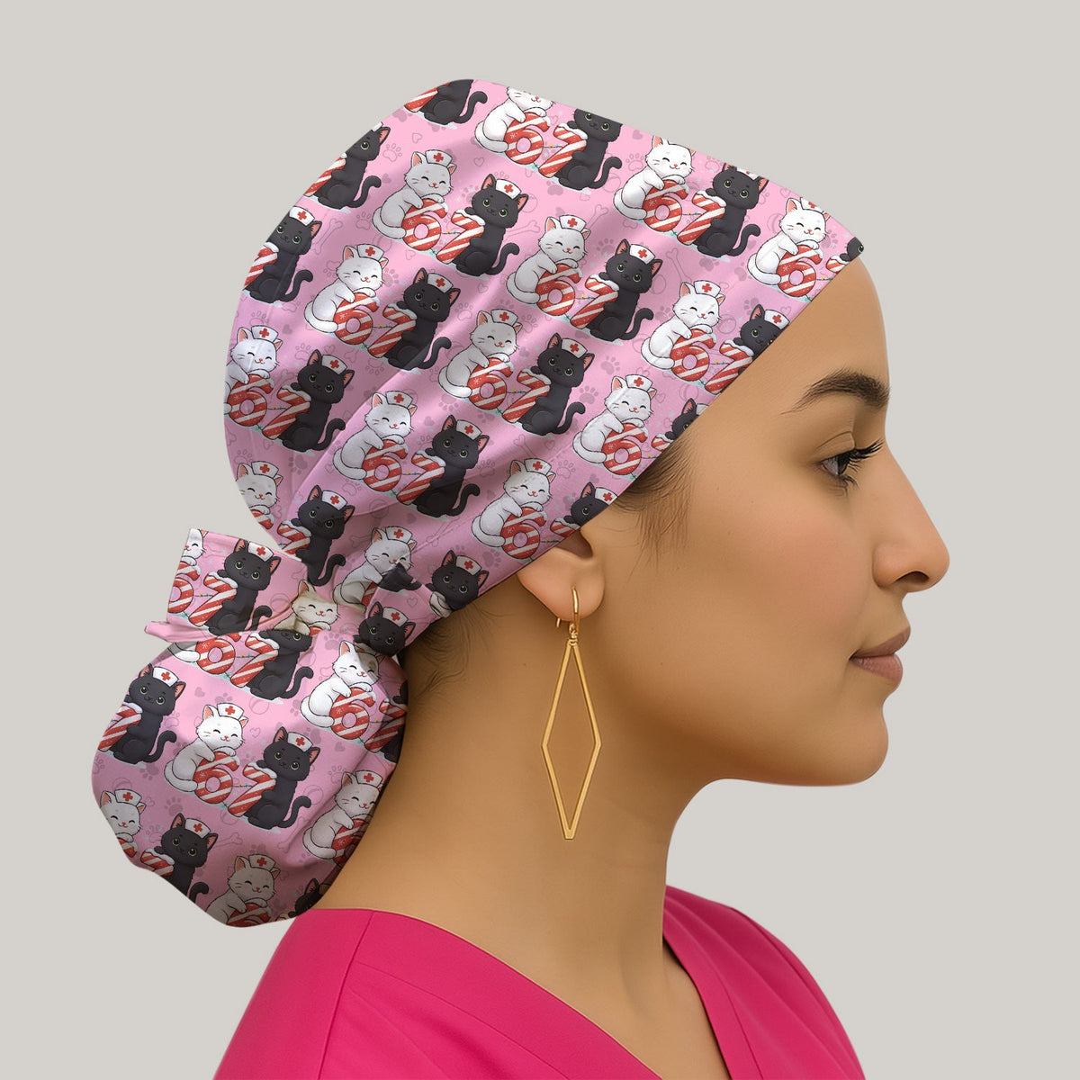 Xmas Cat Nurse Six Seven Scrub Cap