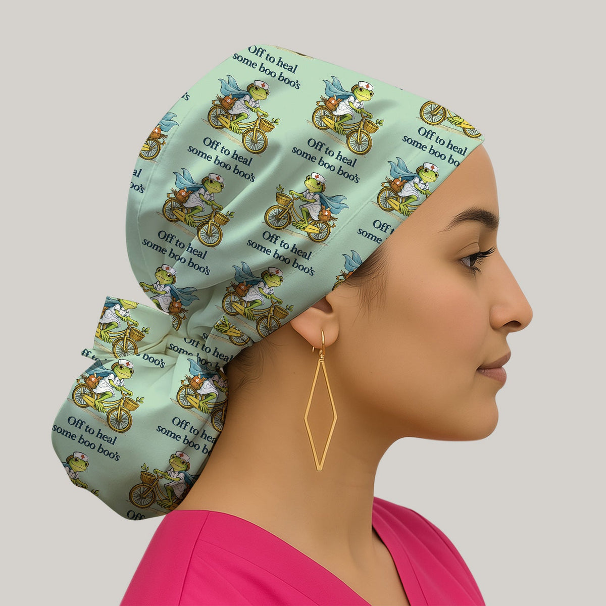 Nurse Frog Cycling Scrub Cap