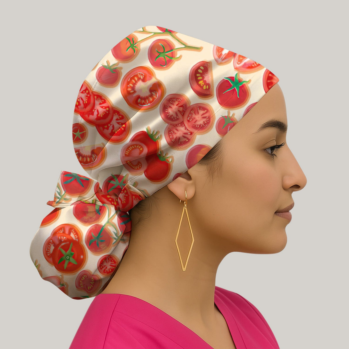 Fresh Cherry Tomato Slices Scrub Cap