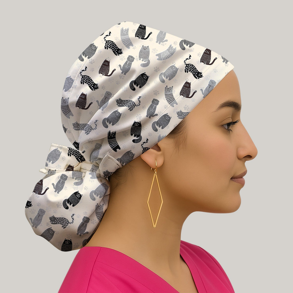 Cat Paw Print Scrub Cap