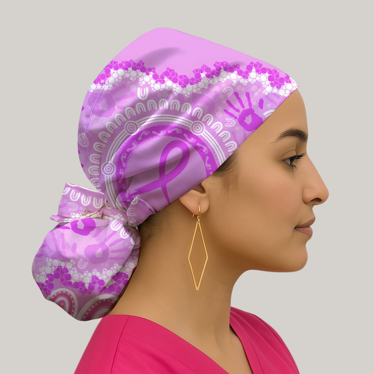 Pink Ribbon Scrub Cap