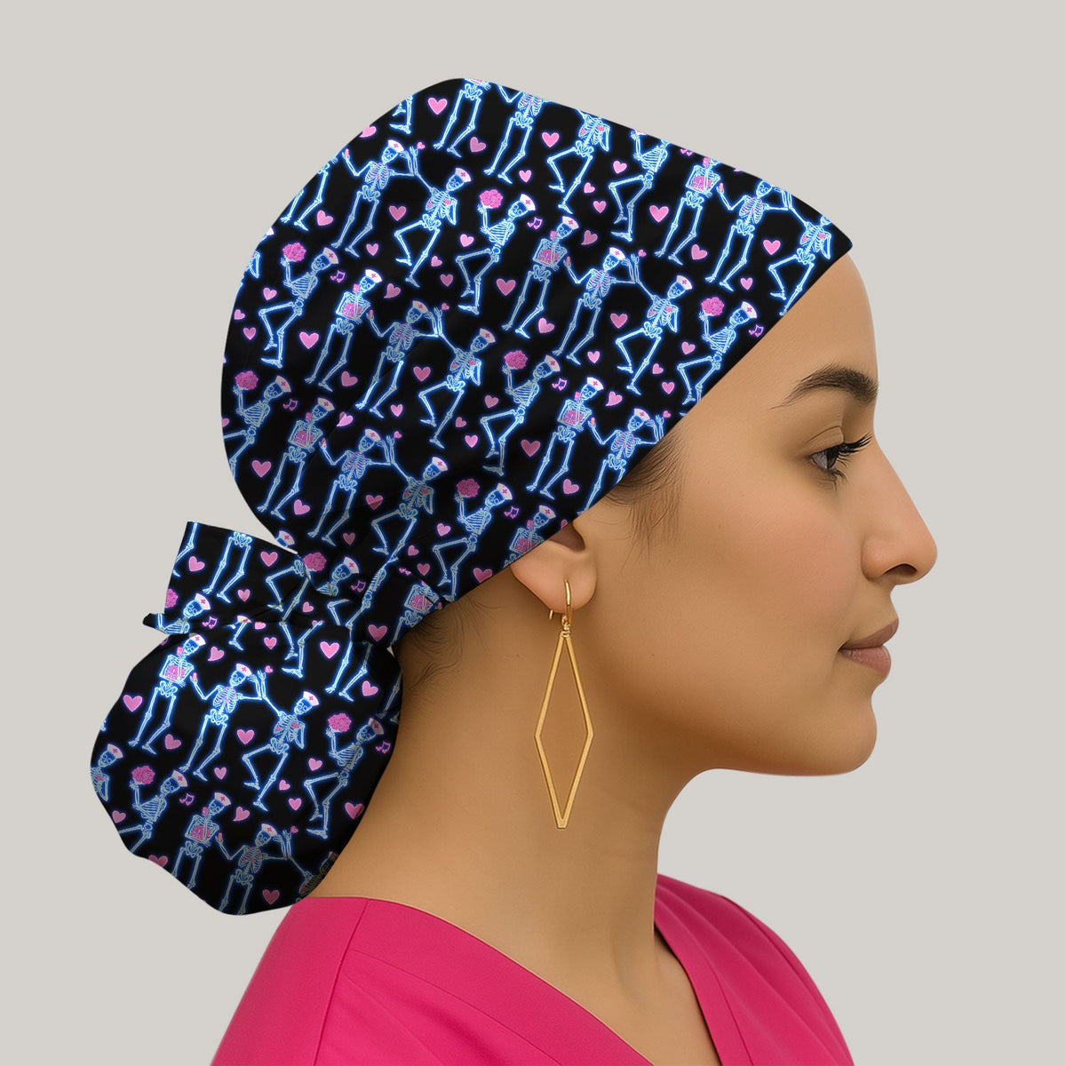 Skeleton Heart Scrub Cap